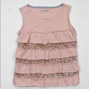 Children’s Pink & Gold Sequin Ruffle Tank Top